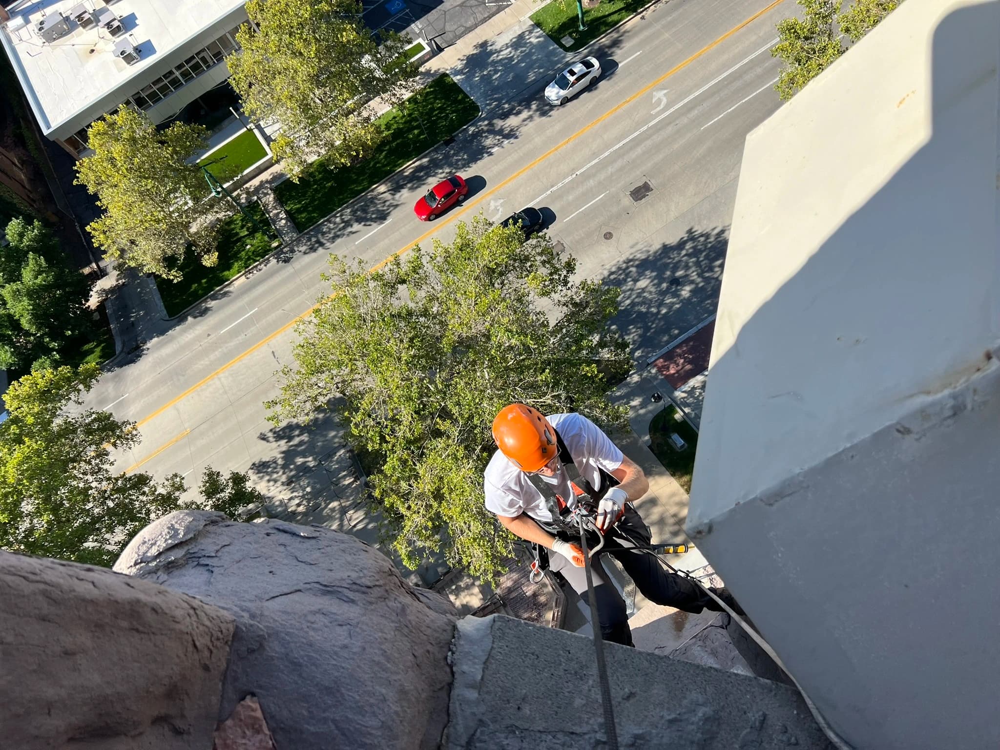 High-rise rope access work